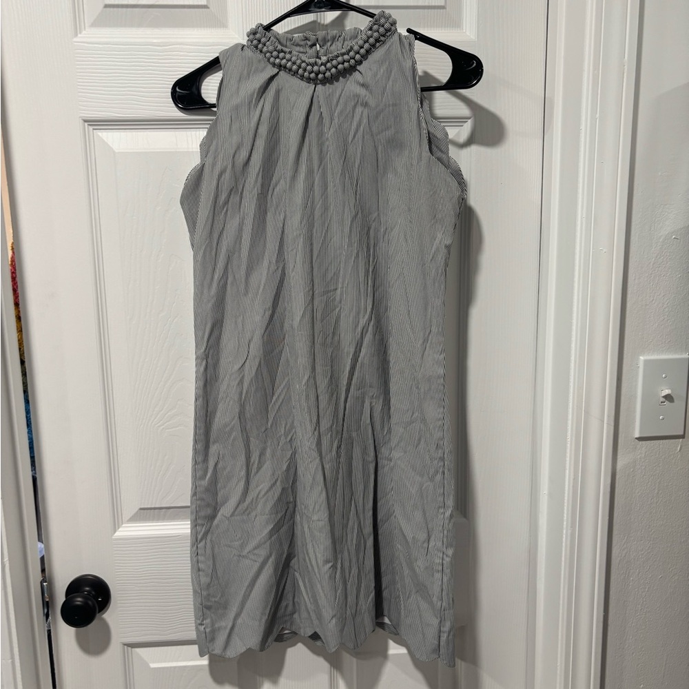 Rungaloo Gray Sleeveless Halter Stripped Mini Dress